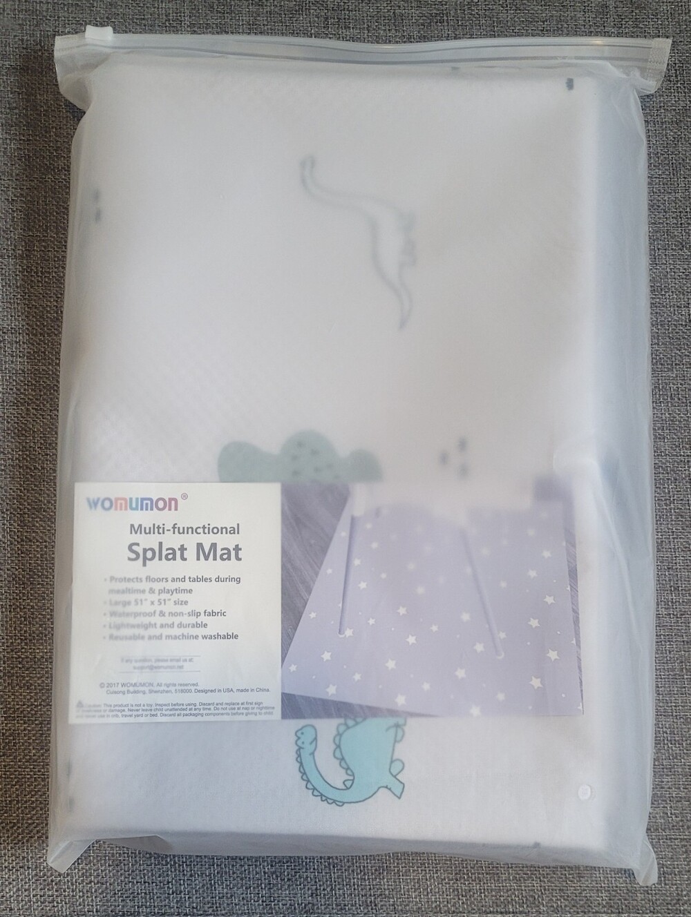 New Womumon Dino Print Multi-functional Baby/toddler Splat Mat